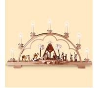 German candle arch Christmas story, length 64 cm / 25 inch, natural, electric...