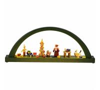 German candle arch LED Santa giving out Christmas presents, length 40 cm / 16...
