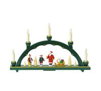 German candle arch Santa Claus, length 48 cm / 19 inch, natural, electrically...