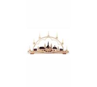 German candle arch Village of Seiffen, length 80 cm / 31 inch, natural, elect...