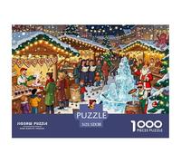 German Christmas Market Chaos Wooden Jigsaw Puzzle Waterproof 1000 Piece Puzzles for Adults Impossible Home Decoration