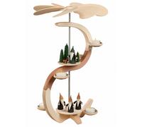 German christmas pyramid, 2-tier, height 46 cm / 18 inch, natural, original E...