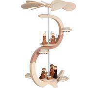 German christmas pyramid, 2-tier, height 46 cm / 18 inch, natural, original E...