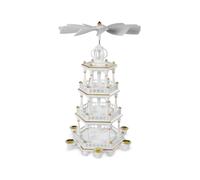 German christmas pyramid, 3-tier, height 51 cm / 20 inch, white-gold, origina...