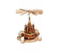 German christmas pyramid arch Saint Basil`s Cathedral, Red Square, Moskow wit...
