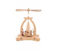 German christmas pyramid arch Santa giving out X-mas presents, 1-tier, height...