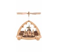 German christmas pyramid arch Village of Seiffen, 1-tier, height 36 cm / 14 i...