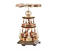 German christmas pyramid Christmas story, 2-tier, height 47 cm / 19 inch, ele...