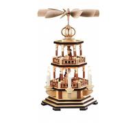 German christmas pyramid Christmas story, 2-tier, height 47 cm / 19 inch, ele...