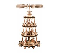 German christmas pyramid Christmas story, 3-tier, height 52 cm / 20 inch, nat...