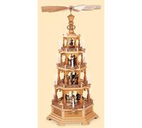 German christmas pyramid Christmas story, 4-tier, height 120 cm / 47 inch, el...