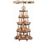German christmas pyramid Christmas story, 4-tier, height 65 cm / 26 inch, nat...