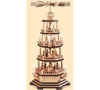 German christmas pyramid Christmas story, 4-tier, height 72 cm / 28 inch, ele...