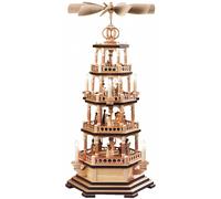 German christmas pyramid Christmas story, 4-tier, height 72 cm / 28 inch, ele...