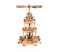 German christmas pyramid Christmas story with angels, 2-tier, height 45 cm / ...