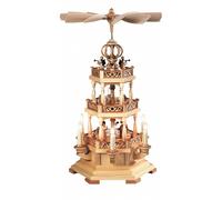 German christmas pyramid Christmas story with angels, 2-tier, height 49 cm / ...