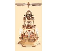 German christmas pyramid Christmas story with angels, 2-tier, height 49 cm / ...