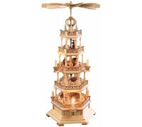 German christmas pyramid Erzgebirge motif, 4-tier, height 77 cm / 30 inch, el...