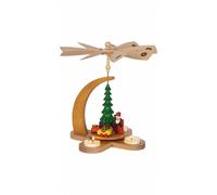 German christmas pyramid forest, height 27 cm / 11 inch, colorful with tealig...