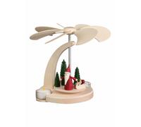 German christmas pyramid forest scene, 1-tier, height 18 cm / 7 inch, natural...