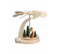 German christmas pyramid forest scene, 1-tier, height 18 cm / 7 inch, natural...