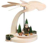 German christmas pyramid forest scene, 1-tier, height 18 cm / 7 inch, natural...
