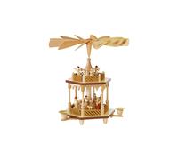 German christmas pyramid Nativity scene, 1-tier, height 25 cm / 10 inch, natu...