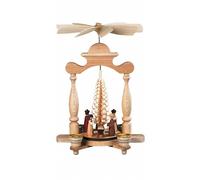 German christmas pyramid Nativity scene, 1-tier, height 30 cm / 12 inch, natu...