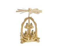 German christmas pyramid Nativity scene, 2-tier, height 31 cm / 12 inch, natu...