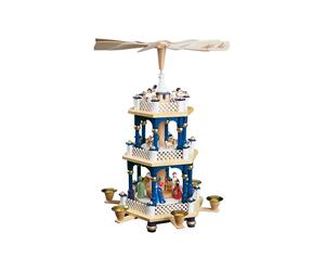 German christmas pyramid Nativity scene, 2-tier, height 40 cm / 1.. RG 16727 NEW