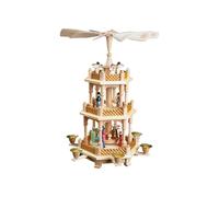 German christmas pyramid Nativity scene, 2-tier, height 40 cm / 16 inch, orig...