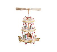 German christmas pyramid Nativity scene, 2-tier, height 40 cm / 16 inch, orig...