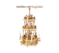 German christmas pyramid Nativity scene, 2-tier, height 45 cm / 18 inch, elec...