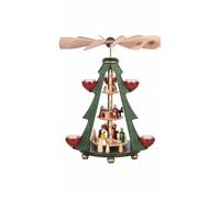 German christmas pyramid Nativity scene, 3-tier, height 40 cm / 16 inch, orig...