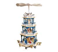 German christmas pyramid Nativity scene, 3-tier, height 54 cm / 21 inch, orig...