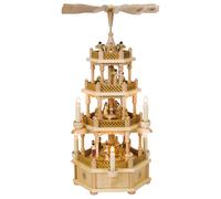 German christmas pyramid Nativity scene, 3-tier, height 59 cm / 23 inch, elec...