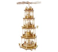 German christmas pyramid Nativity scene, 4-tier, height 70 cm / 28 inch, natu...