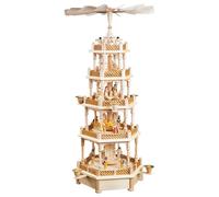 German christmas pyramid Nativity scene, 4-tier, height 70 cm / 28 inch, natu...