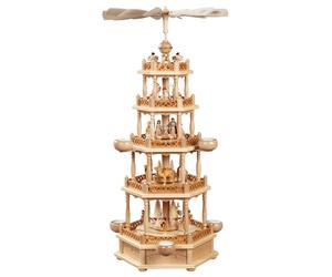 German christmas pyramid Nativity scene, 4-tier, height 74 cm / 2.. RG 16704 NEW
