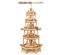 German christmas pyramid Nativity scene, 4-tier, height 74 cm / 29 inch, natu...