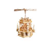 German christmas pyramid Nativity scene, height 33 cm / 13 inch, electrical i...