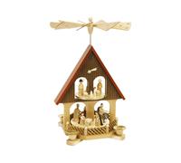 German christmas pyramid Nativity scene, height 36 cm / 14 inch, original Erz...