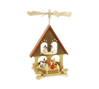 German christmas pyramid Santa giving out X-mas presents, height 36 cm / 14 i...
