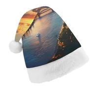 German Cologne City Christmas Hats Patterned Santa Hat New Year Festive Holiday Party Supplies Adult