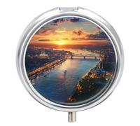 German Cologne City Pill Box 3 Compartment Small Portable Medicine Case Pill Organizer for Pocket Purse