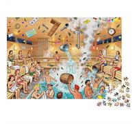 German Community Sauna Evening Wooden Jigsaw Puzzle Waterproof 1000 Piece Puzzles for Adults Colourful Challenging Games