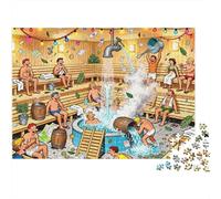 German Community Sauna Evening Wooden Jigsaw Puzzle Waterproof 1000 Piece Puzzles for Adults Gifts Impossible Educational Games