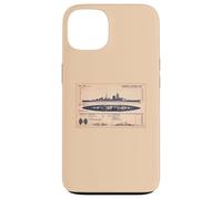 German Cruiser Admiral Hipper WW2 Recognition Diagram Case for iPhone 13