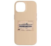 German Cruiser Admiral Hipper WW2 Recognition Diagram Case for iPhone 14