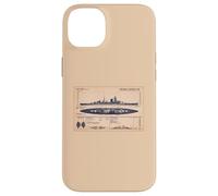 German Cruiser Admiral Hipper WW2 Recognition Diagram Case for iPhone 14 Plus